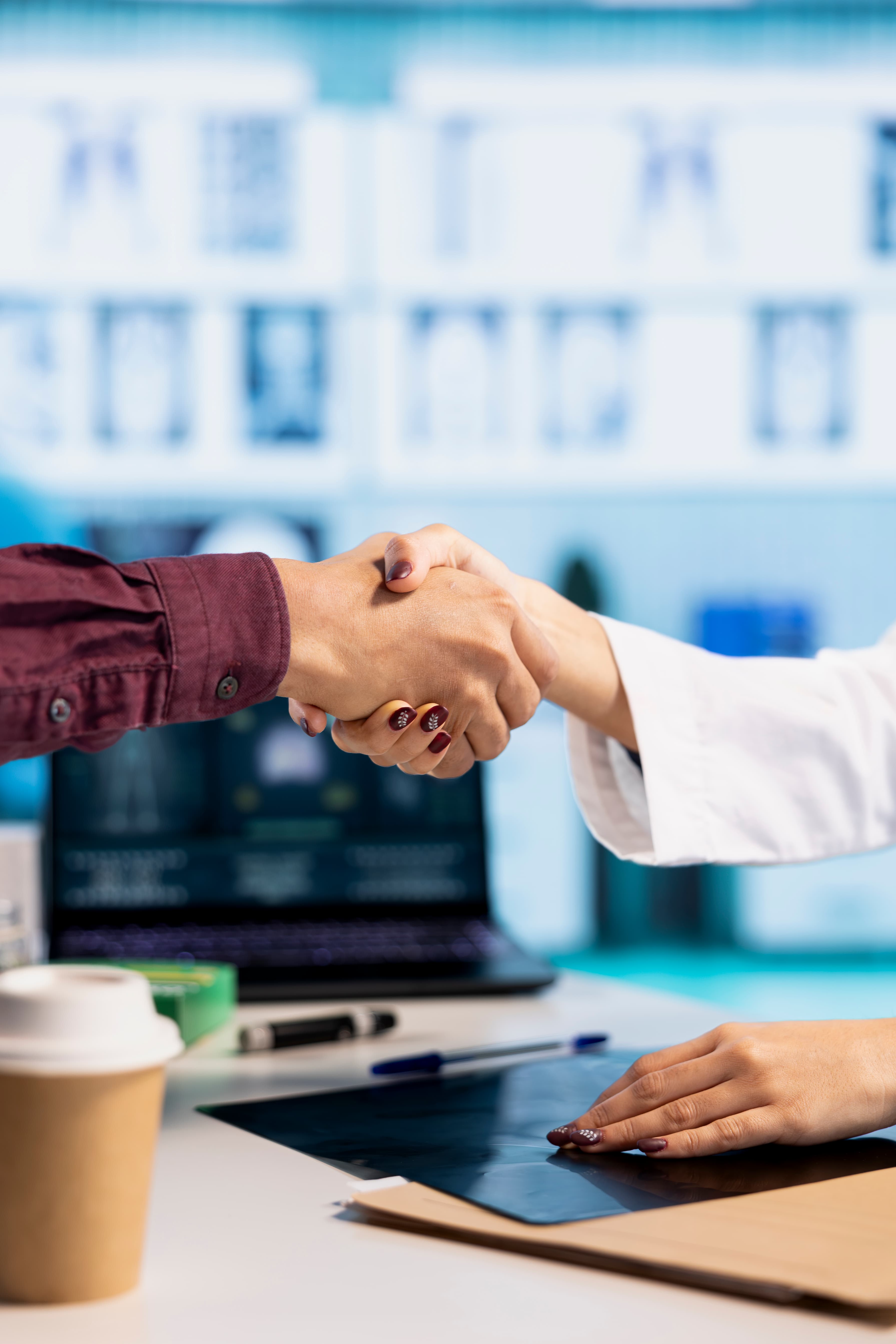 Professional partnership discussion in a healthcare setting